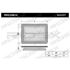 8A0257 RIDEX Повітряний фільтр