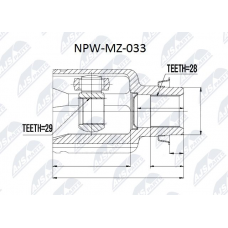 NPW-MZ-033 NTY Шарнирный комплект, Привідний вал