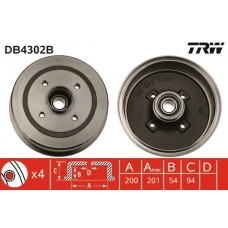 DB4302B TRW Гальмівний барабан