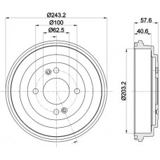 8DT 355 301-881 HELLA PAGID Гальмівний барабан