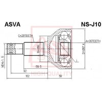 NS-J10 ASVA Шарнирный комплект, Привідний вал