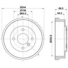 8DT 355 303-421 HELLA PAGID Гальмівний барабан