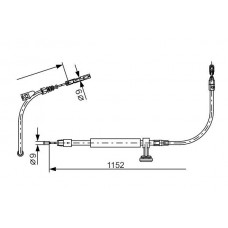1 987 482 332 BOSCH Тросик, cтояночный тормоз