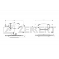 BS-1045 ZEKKERT Комплект гальмівних колодок дисковий гальм