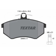 2066904 TEXTAR TEXTAR VW Гальмівні колодки передн. AUDI 80/100 (без датч.)