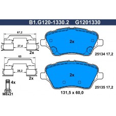 B1.G120-1330.2 GALFER Комплект гальмівних колодок дисковий гальм