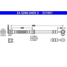 24.5286-0405.3 ATE Гальмівний шланг