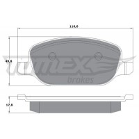 TX 17-70 TOMEX Brakes Комплект гальмівних колодок дисковий гальм