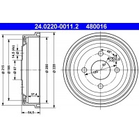 24.0220-0011.2 ATE Гальмівний барабан
