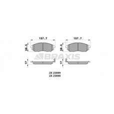 AB0104 BRAXIS Комплект гальмівних колодок дисковий гальм