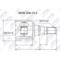 NPW-DW-013 NTY Шарнирный комплект, Привідний вал