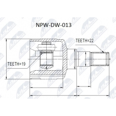 NPW-DW-013 NTY Шарнирный комплект, Привідний вал