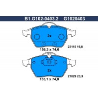 B1.G102-0403.2 GALFER Комплект гальмівних колодок дисковий гальм
