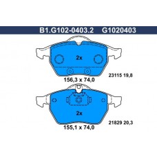 B1.G102-0403.2 GALFER Комплект гальмівних колодок дисковий гальм