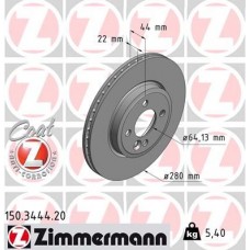 150.3444.20 ZIMMERMANN Гальмівний диск