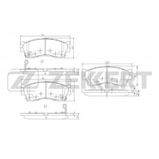 BS-1904 ZEKKERT Комплект гальмівних колодок дисковий гальм