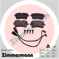 25214.175.2 ZIMMERMANN Комплект гальмівних колодок дисковий гальм