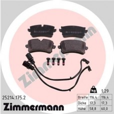 25214.175.2 ZIMMERMANN Комплект гальмівних колодок дисковий гальм