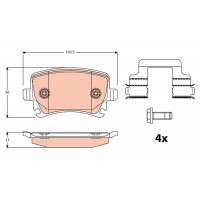 GDB2083 TRW Комплект гальмівних колодок дисковий гальм