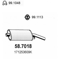 58.7018 ASSO Глушник вихлопних газів кінцевий