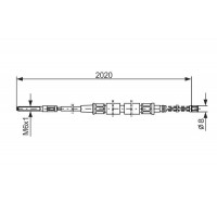 1 987 477 322 BOSCH Тросик, cтояночный тормоз