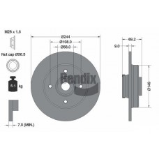 BDS1598 BENDIX Braking Гальмівний диск