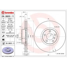 09.9922.11 BREMBO Гальмівний диск