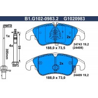B1.G102-0983.2 GALFER КомплеК т гальмівних колодок, дискове гальмо