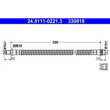 24.5111-0221.3 ATE Гальмівний шланг