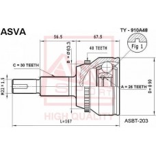 TY-910A48 ASVA Шарнирный комплект, Привідний вал