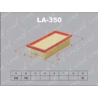 Повітряний фільтр LYNXauto LA-350