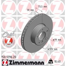 150.1296.20 ZIMMERMANN Гальмівний диск