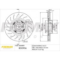 BD-0906 FREMAX Гальмівний диск