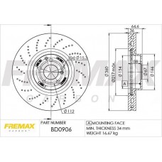 BD-0906 FREMAX Гальмівний диск
