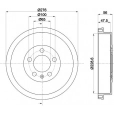8DT 355 303-081 HELLA PAGID Гальмівний барабан