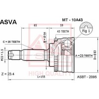 MT-10A43 ASVA Шарнирный комплект, Привідний вал