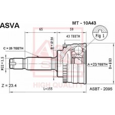 MT-10A43 ASVA Шарнирный комплект, Привідний вал