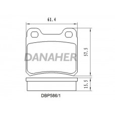 DBP586/1 DANAHER Комплект гальмівних колодок дисковий гальм