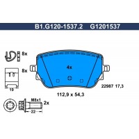 B1.G120-1537.2 GALFER КомплеК т гальмівних колодок, дискове гальмо