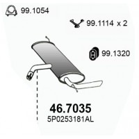 46.7035 ASSO Глушник вихлопних газів кінцевий