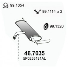 46.7035 ASSO Глушник вихлопних газів кінцевий