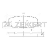 BS-1231 ZEKKERT Комплект гальмівних колодок дисковий гальм
