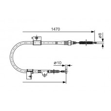 1 987 477 757 BOSCH Тросик, cтояночный тормоз