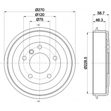 8DT 355 300-021 HELLA PAGID Гальмівний барабан