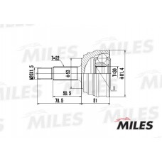 GA20514 MILES Шарнирный комплект, Привідний вал