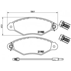P 56 038 BREMBO КомплеК т гальмівних колодок, дискове гальмо