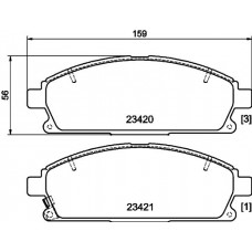 8DB 355 036-661 HELLA Комплект гальмівних колодок дисковий гальм