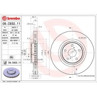 09.C932.11 BREMBO Гальмівний диск