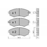 BPHY-1906 AISIN Комплект гальмівних колодок дисковий гальм