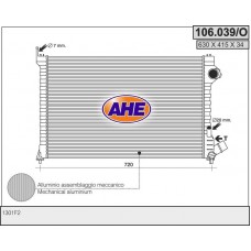 106.039/O AHE Радіатор охолодження двигуна